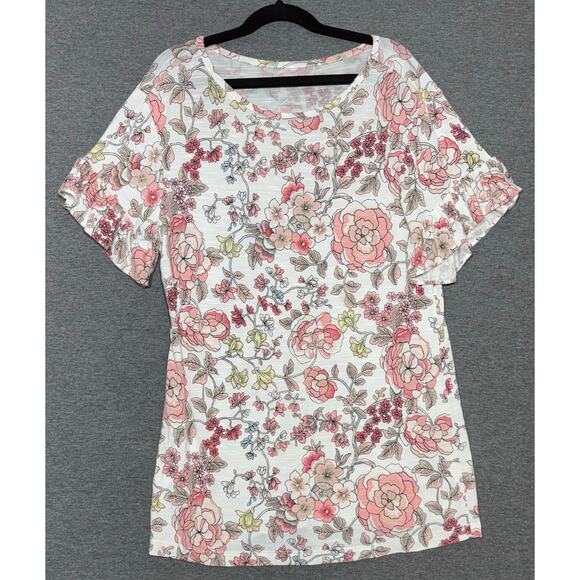 LOFT | Women's Multicolor Floral Flutter Cape Sleeve | XS Petite - Picture 1 of 5